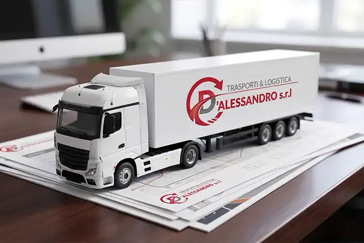 Sede e mezzi D'Alessandro Trasporti, azienda di trasporto alimentare conto terzi dal 1985